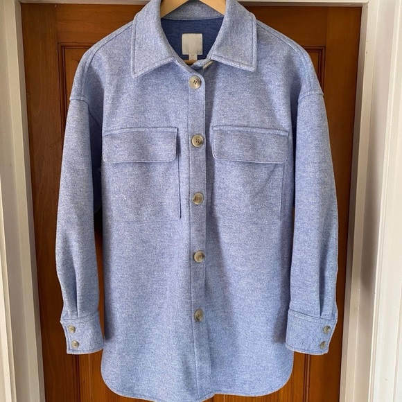 H&M Light Blue Button-Up Shacket - Picture 1 of 2